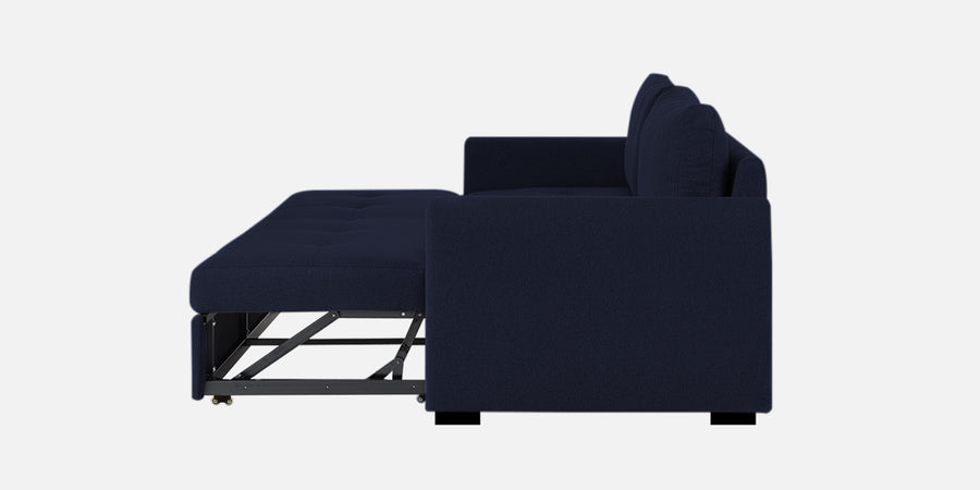 Sigma Fabric 3 Seater Pull Out Sofa Cum Bed In Royal Blue Colour - Febonic Living