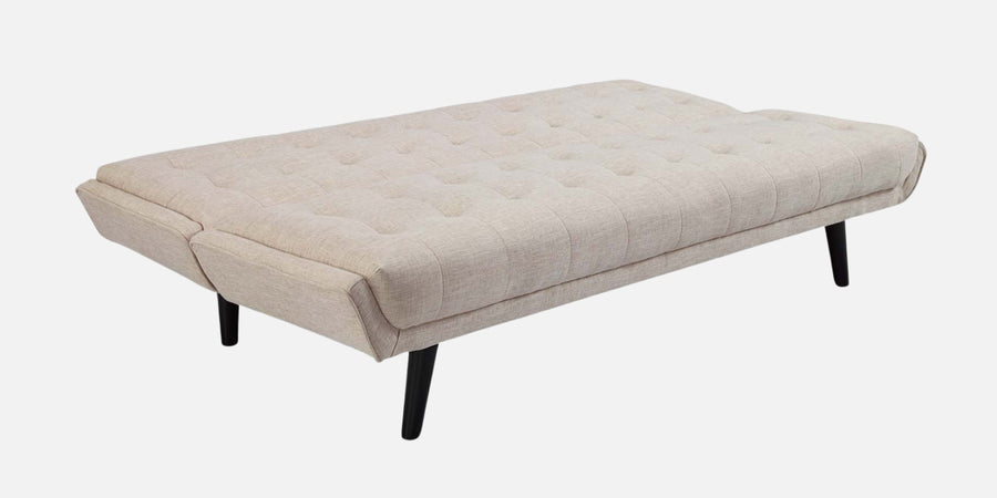 Saso Fabric 3 Seater Convertible Sofa Cum Bed In Ivory Cream Colour - Febonic Living