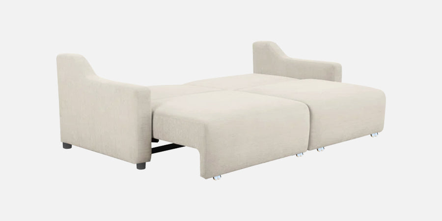Gabby Fabric 3 Seater Pull Out Sofa Cum Bed In Ivory Cream Colour - Febonic Living