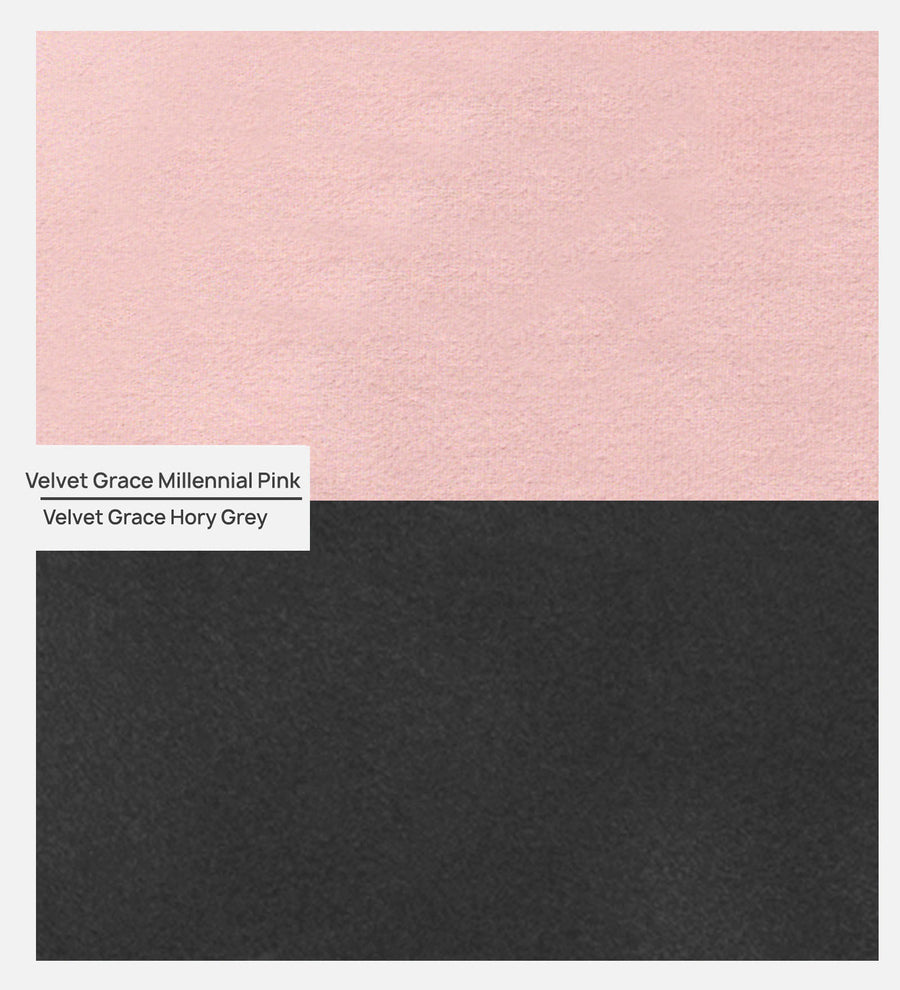 Visky Velvet 1 Seater Sofa In Millennial Pink And Hory Grey Colour - Febonic Living