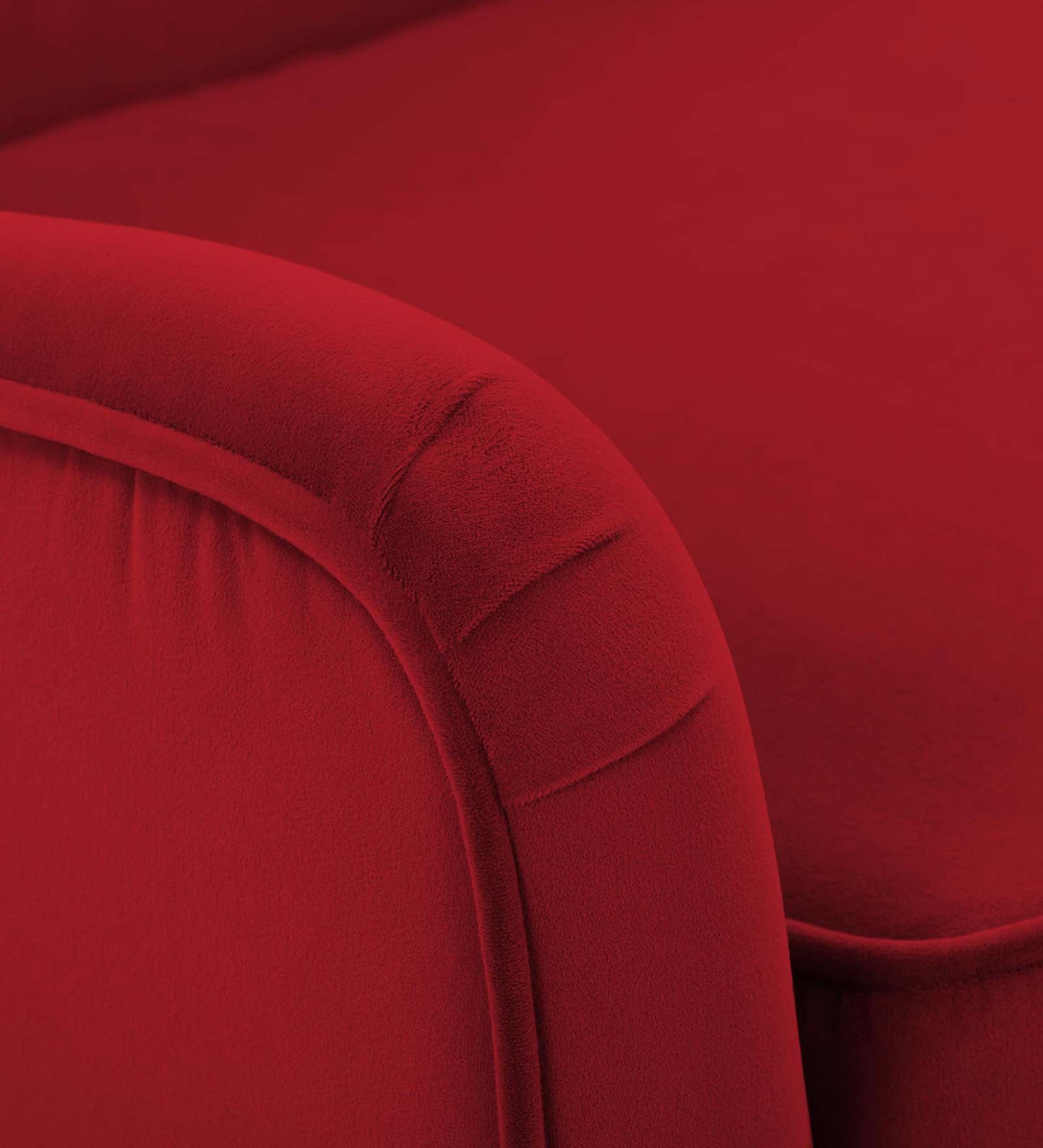 Ame Velvet Upholstered Wingback Chair in Cherry Red Colour