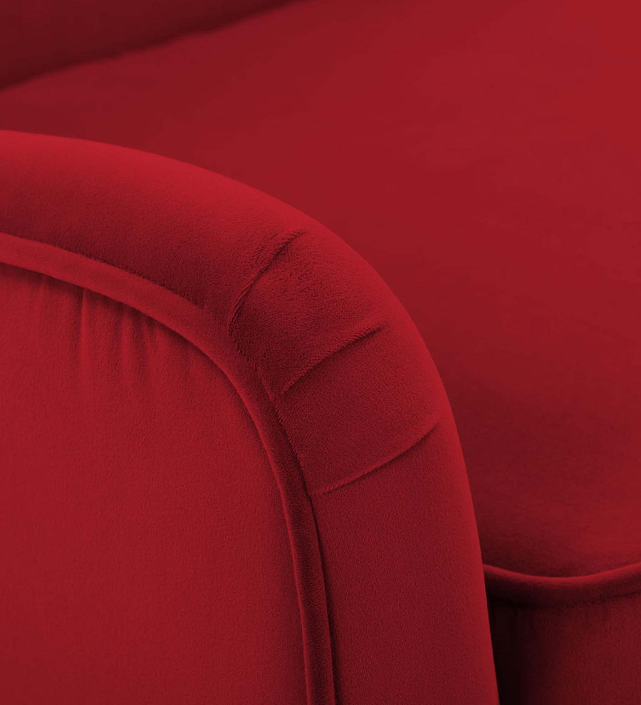 Ame Velvet Arm Chair In Cherry Red Colour - Febonic Living