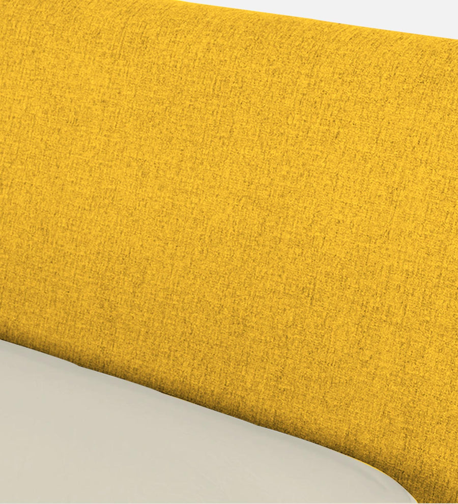 Catla Fabric Upholstered Queen Size Bed In Bold Yellow Colour - Febonic Living