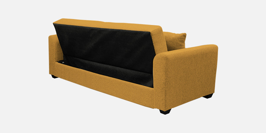 Bony Fabric 3 Seater Convertible Sofa Cum Bed In Blush Yellow Colour - Febonic Living