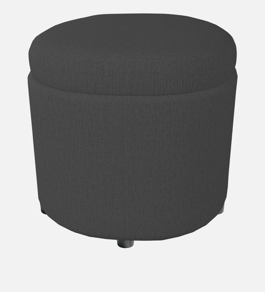 Ruggy Fabric Ottoman In Charcoal Grey Colour With Storage - Febonic Living