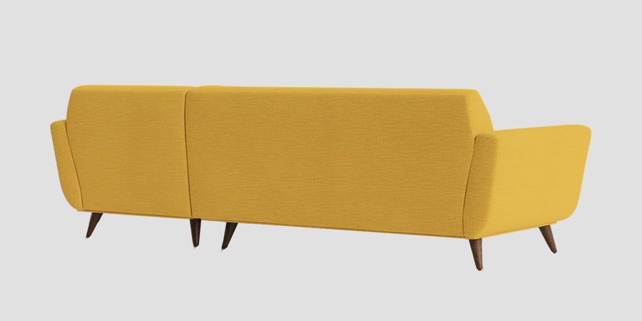 Jasmin Fabric Lhs Sectional Sofa 3 Lounger In Bold Yellow Colour - Febonic Living