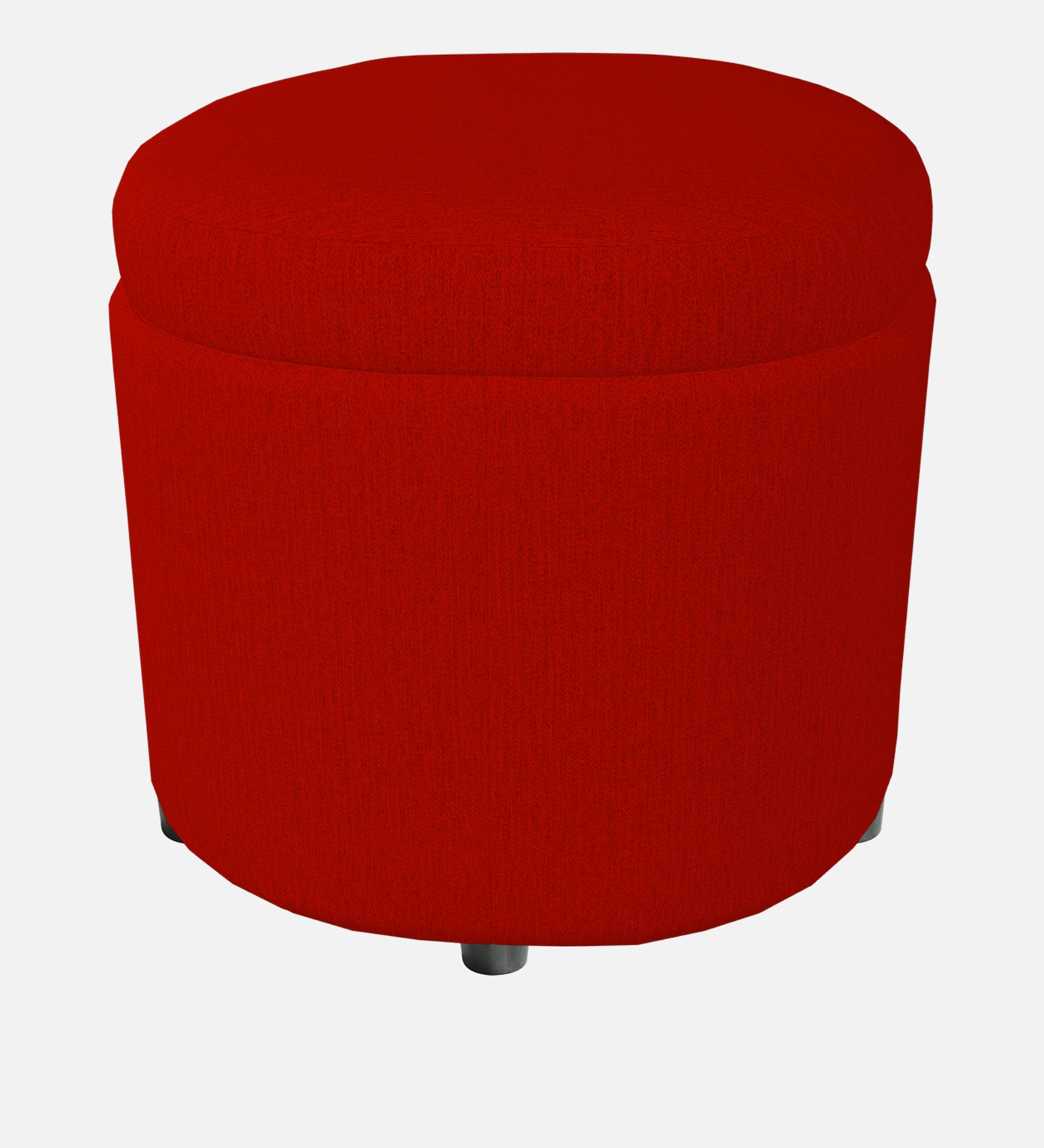 Ruggy Fabric Storage Ottoman in Ruby Red Colour