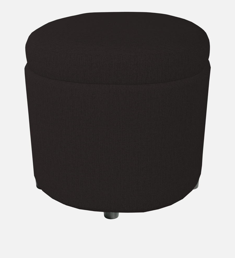 Ruggy Fabric Ottoman In Zed Black Colour With Storage - Febonic Living