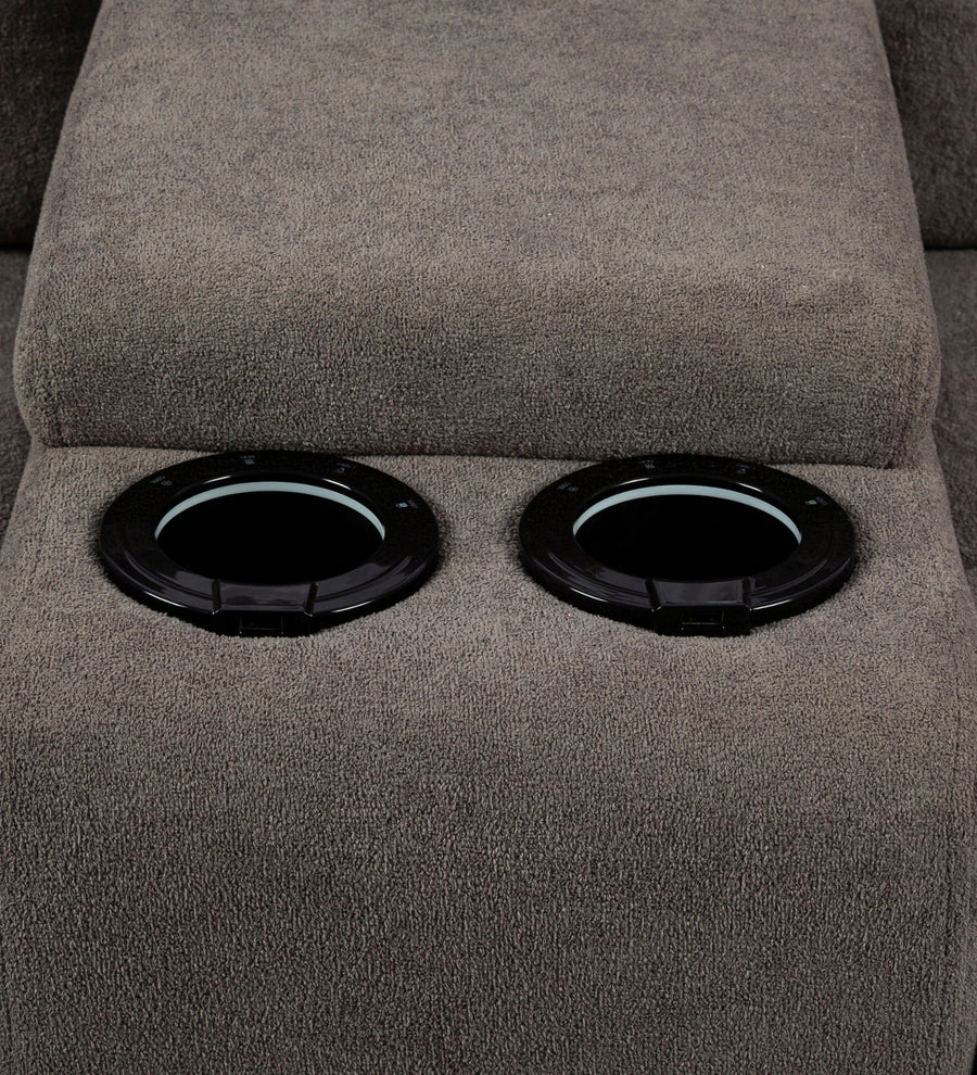 Waki Boucle 1 Seater Motorized Recliner In Concrete Grey Colour - Febonic Living
