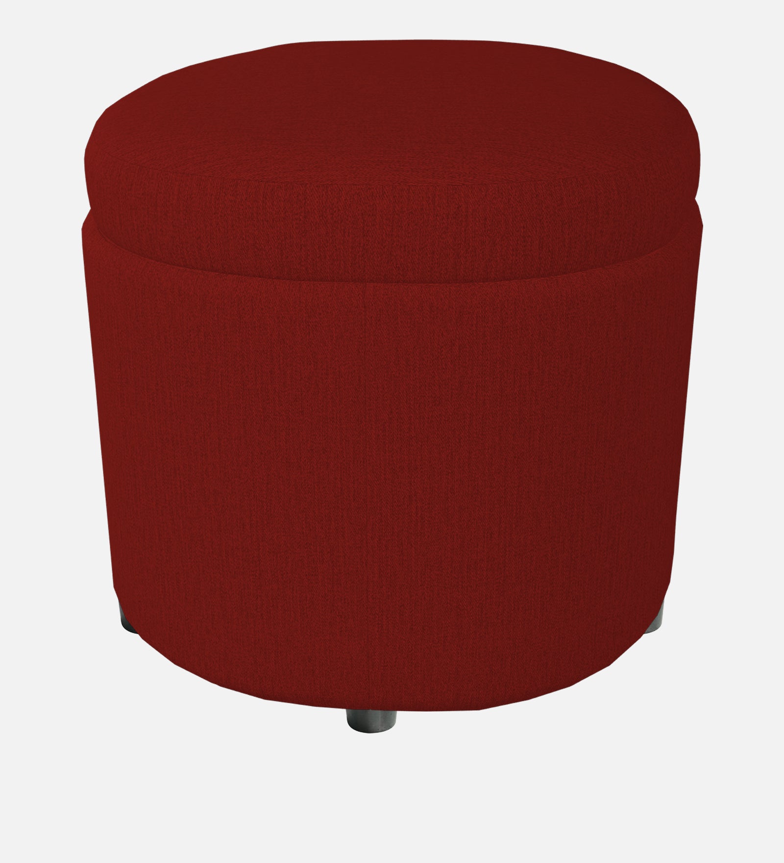 Ruggy Fabric Storage Ottoman in Blood Maroon Colour