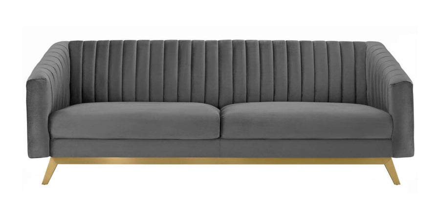 Grammy Velvet 3 Seater Sofa In Davy Grey Colour - Febonic Living