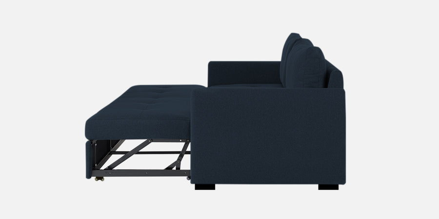 Sigma Fabric 3 Seater Pull Out Sofa Cum Bed In Denim Blue Colour - Febonic Living