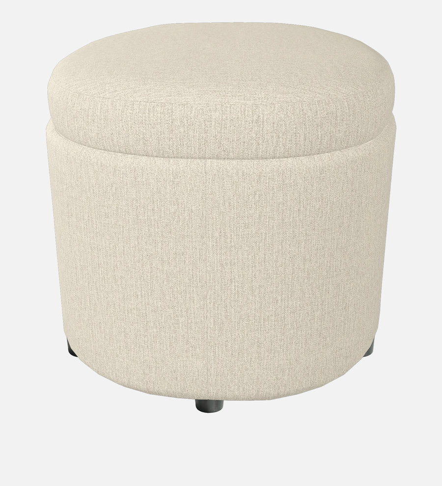 Ruggy Fabric Ottoman In Ivory Cream Colour With Storage - Febonic Living