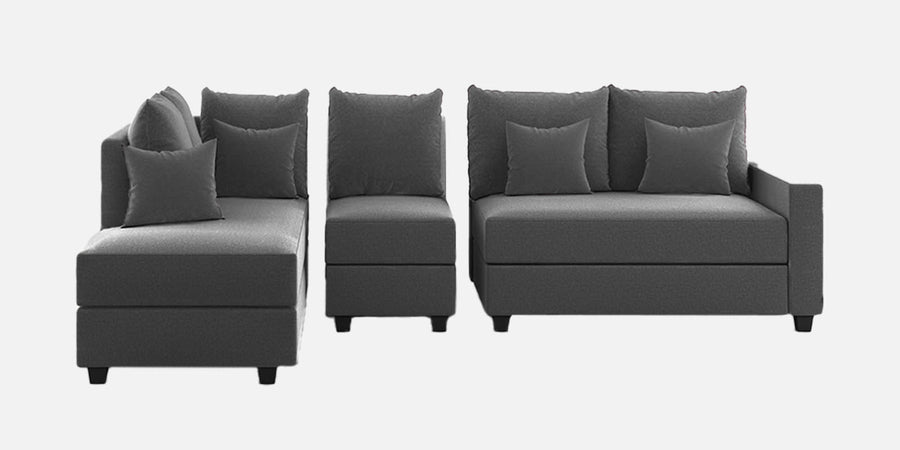 Ginny Fabric Rhs Sectional Sofa 3 Lounger In Charcoal Grey Colour - Febonic Living