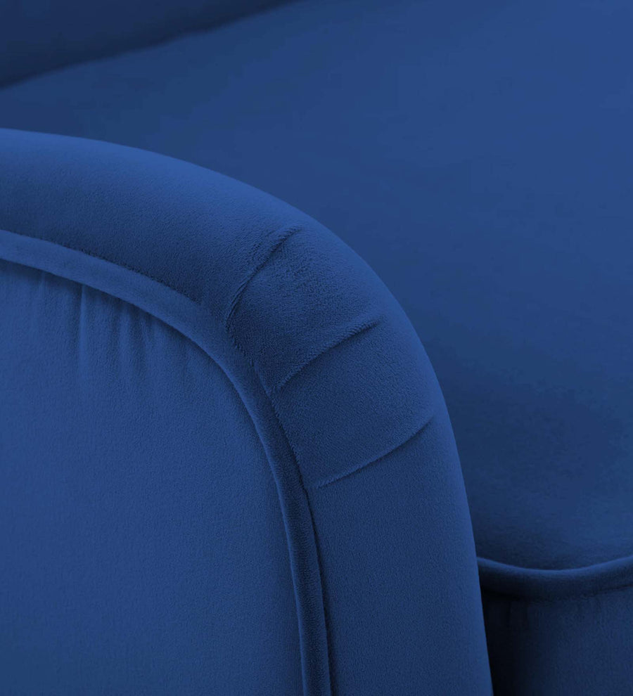 Ame Velvet Arm Chair In Imperial Blue Colour - Febonic Living