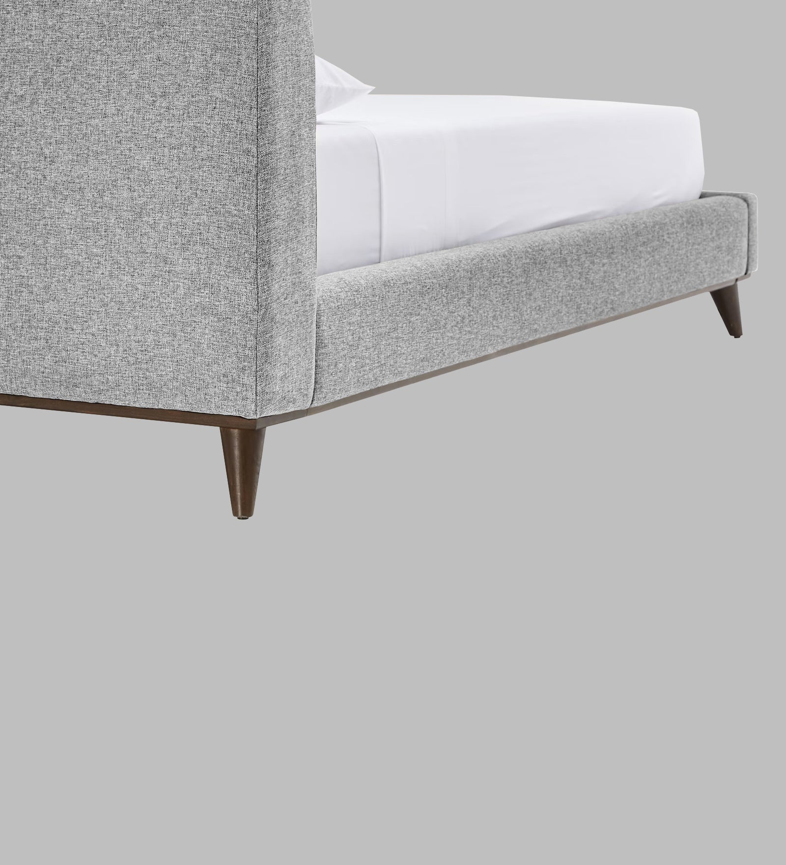 Jasmin Fabric Upholstered King Size Bed in Lit Grey Colour - Febonic Living