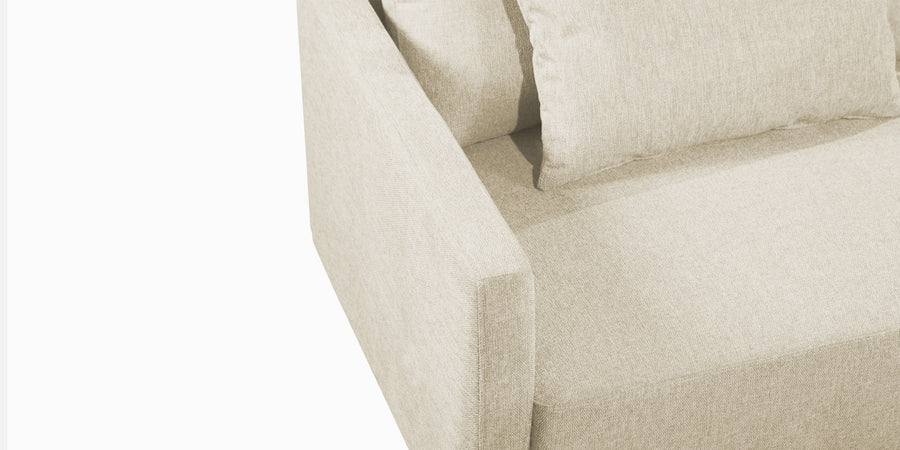 Kera Fabric Rhs Sectional Sofa 3 Lounger In Ivory Cream Colour - Febonic Living