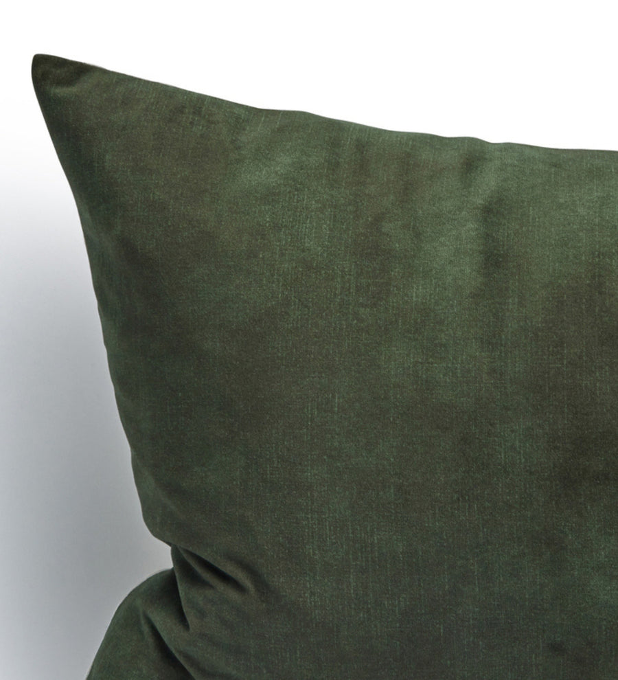 Lexi Velvet 20X12 Fiber Pillows Pack Of 2 In Amazon Green Colour - Febonic Living