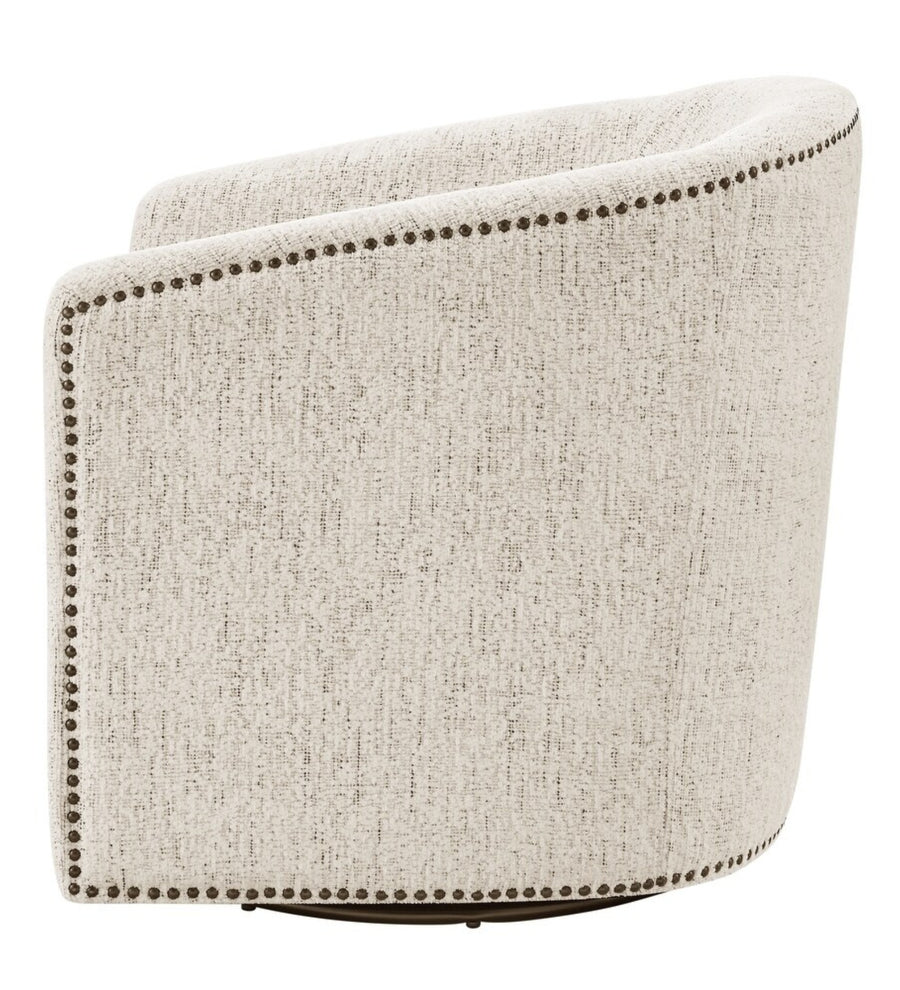 Loki Fabric Swivel Chair In Ash Grey Colour - Febonic Living