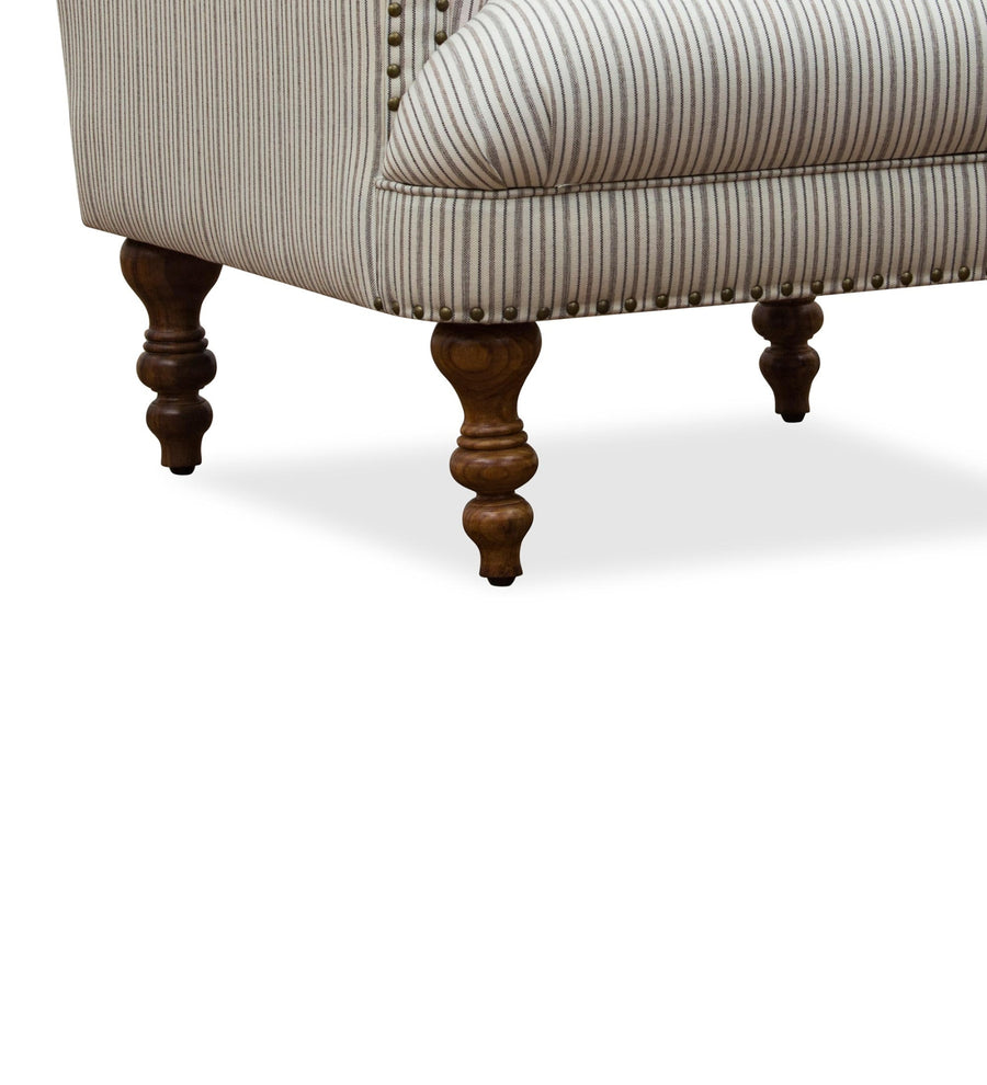Jensen Printed Fabric Arm Chair In White Colour - Febonic Living