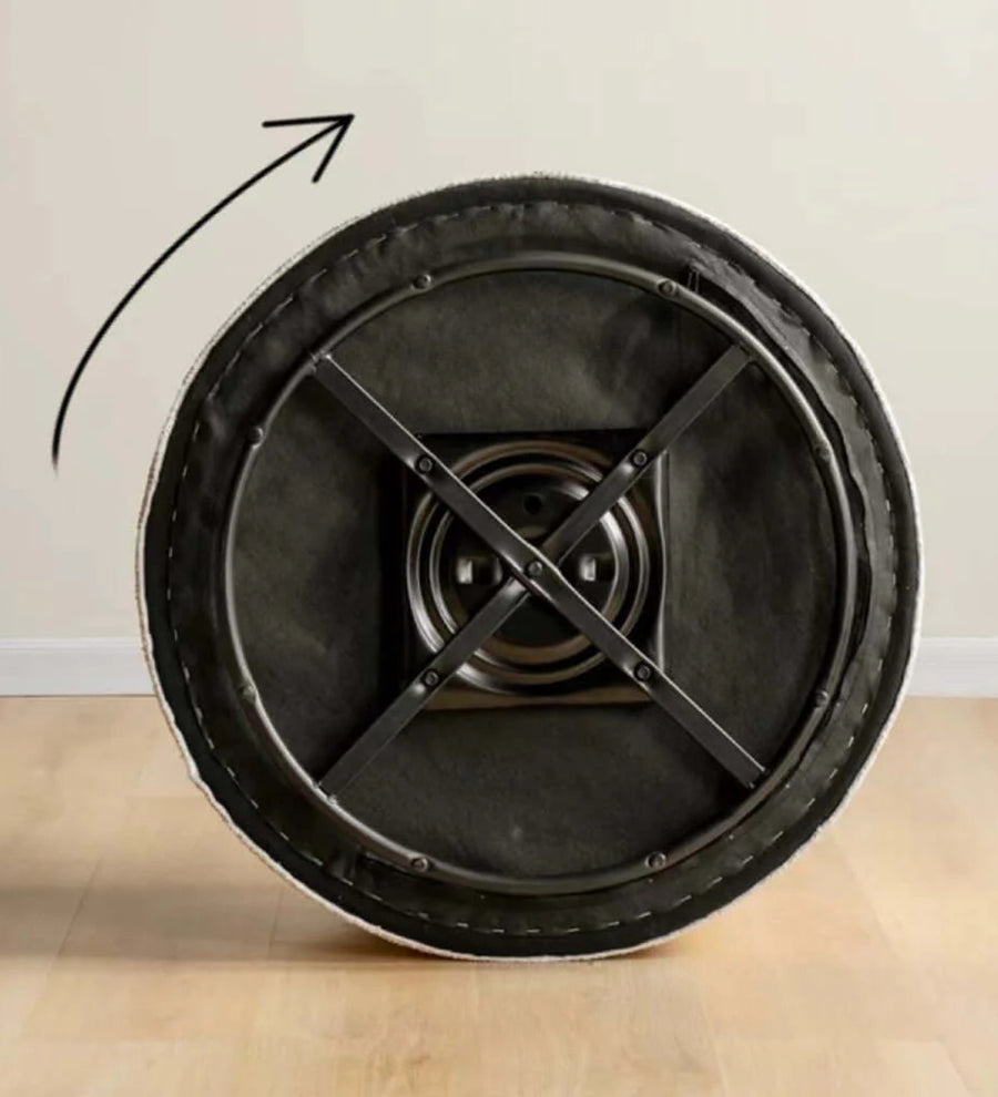 Murphy Fabric Swivel Chair In Ivory Cream Colour Set Of 2 - Febonic Living