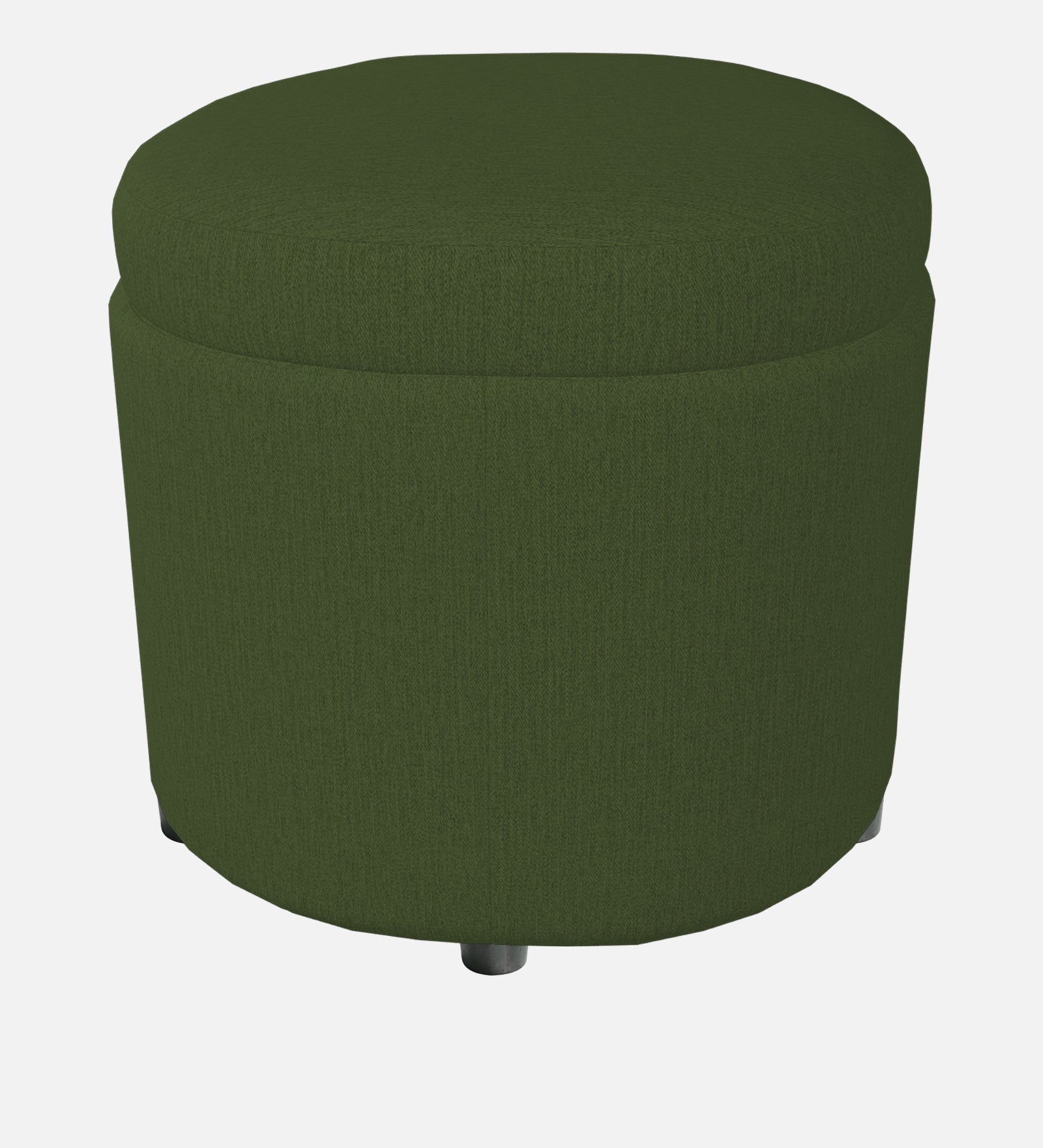 Ruggy Fabric Storage Ottoman in Olive Green Colour