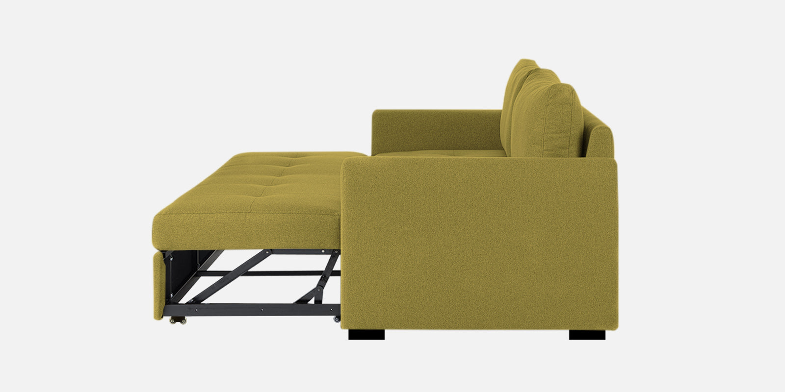 Sigma Fabric 3 Seater Pull Out Sofa Cum Bed In Parrot Green Colour