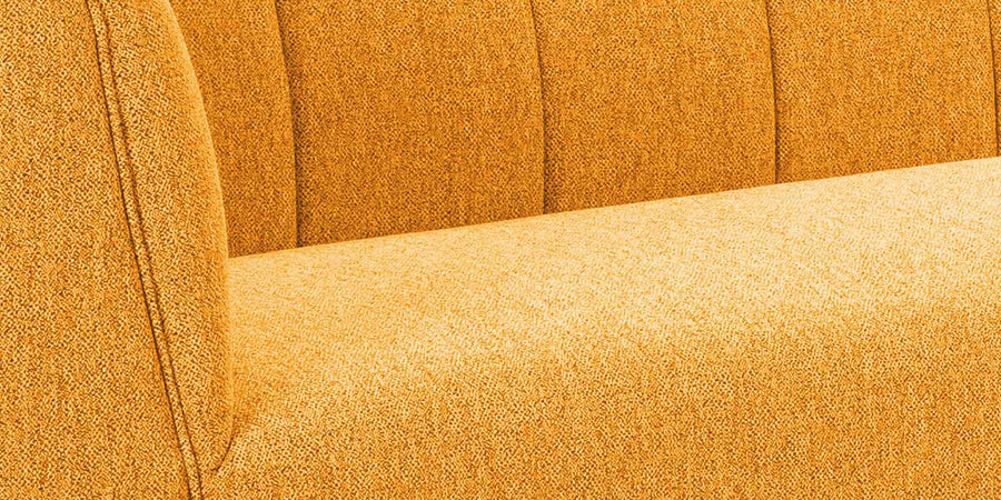 Chastin Fabric 3 Seater Sofa In Bold Yellow Colour - Febonic Living