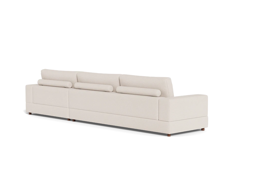Vibe LHS  (3+Lounger) Fabric Sectional Sofa - Beige