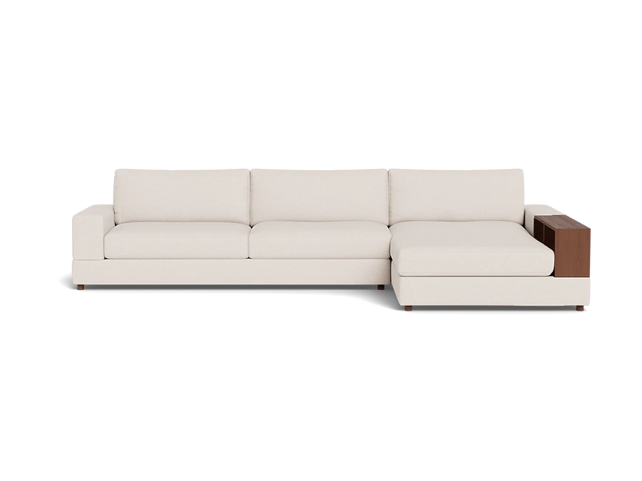 Vibe LHS  (3+Lounger) Fabric Sectional Sofa - Beige
