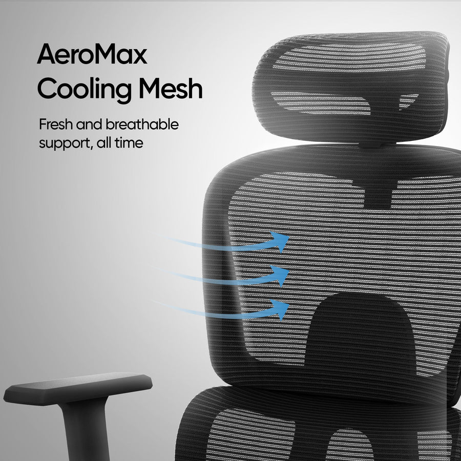 Ero Mesh Ergonomic Office Chair In Baba Black - Febonic Living
