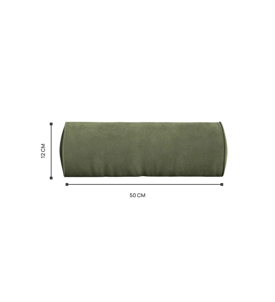 Rora Boucle 25X10 In Bolster Pillow In Olive Green Colour Set Of 2 - Febonic Living