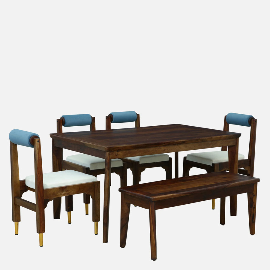 Aarika Sheesham Wood 6 Seater Dining Set With Bench