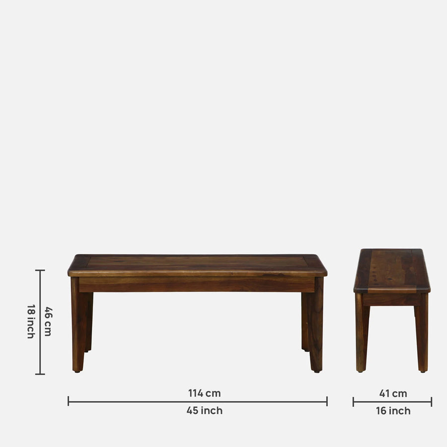 Aarika Sheesham Wood 6 Seater Dining Set With Bench