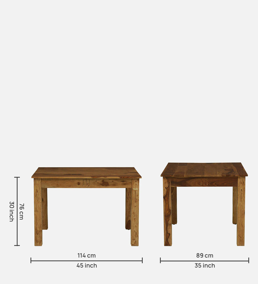 Nuck Sheesham Wood 4 Seater Dining Set In Rustic Teak Finish - Febonic Living