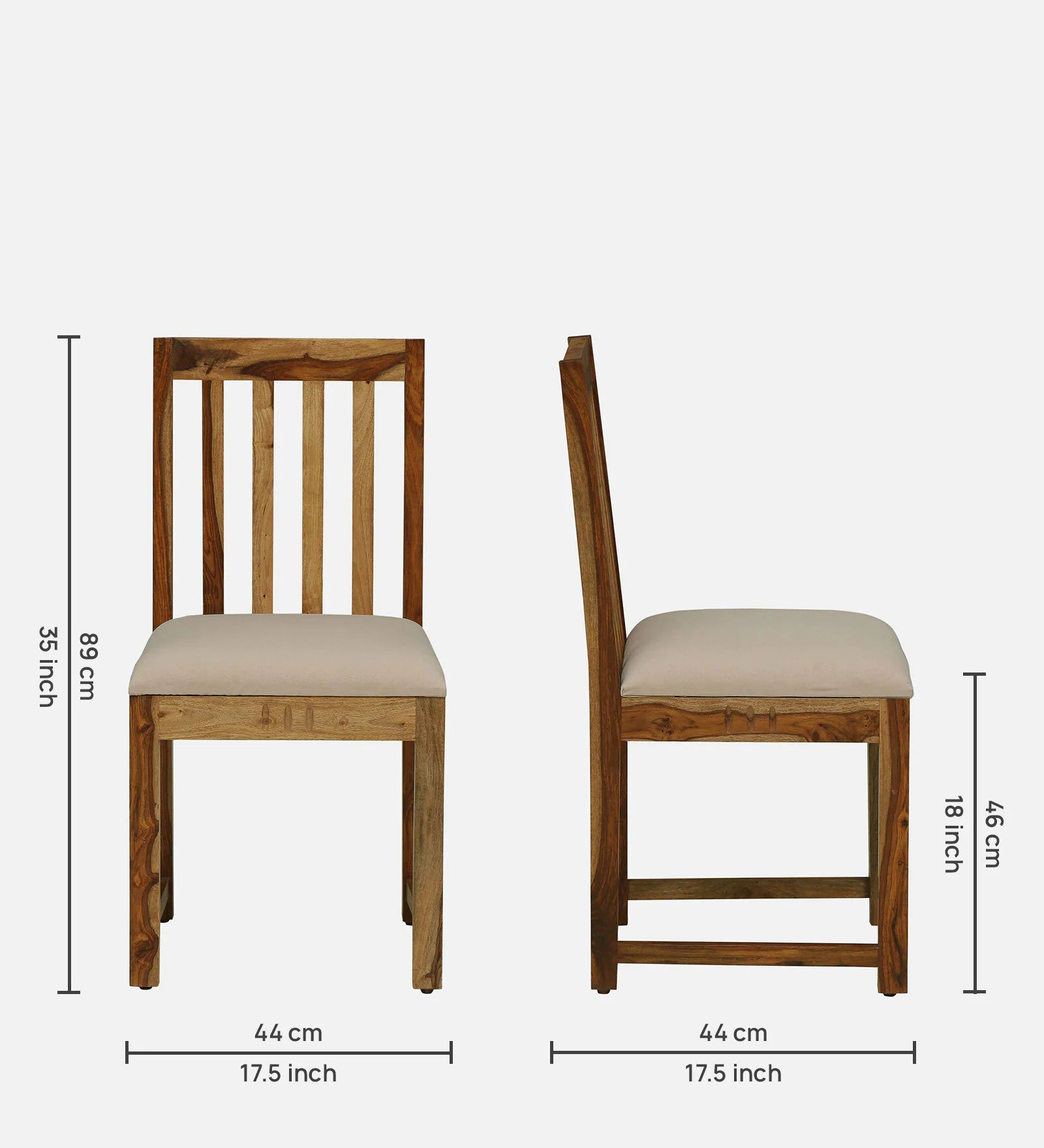 Nuck Sheesham Wood 4 Seater Dining Set In Rustic Teak Finish - Febonic Living
