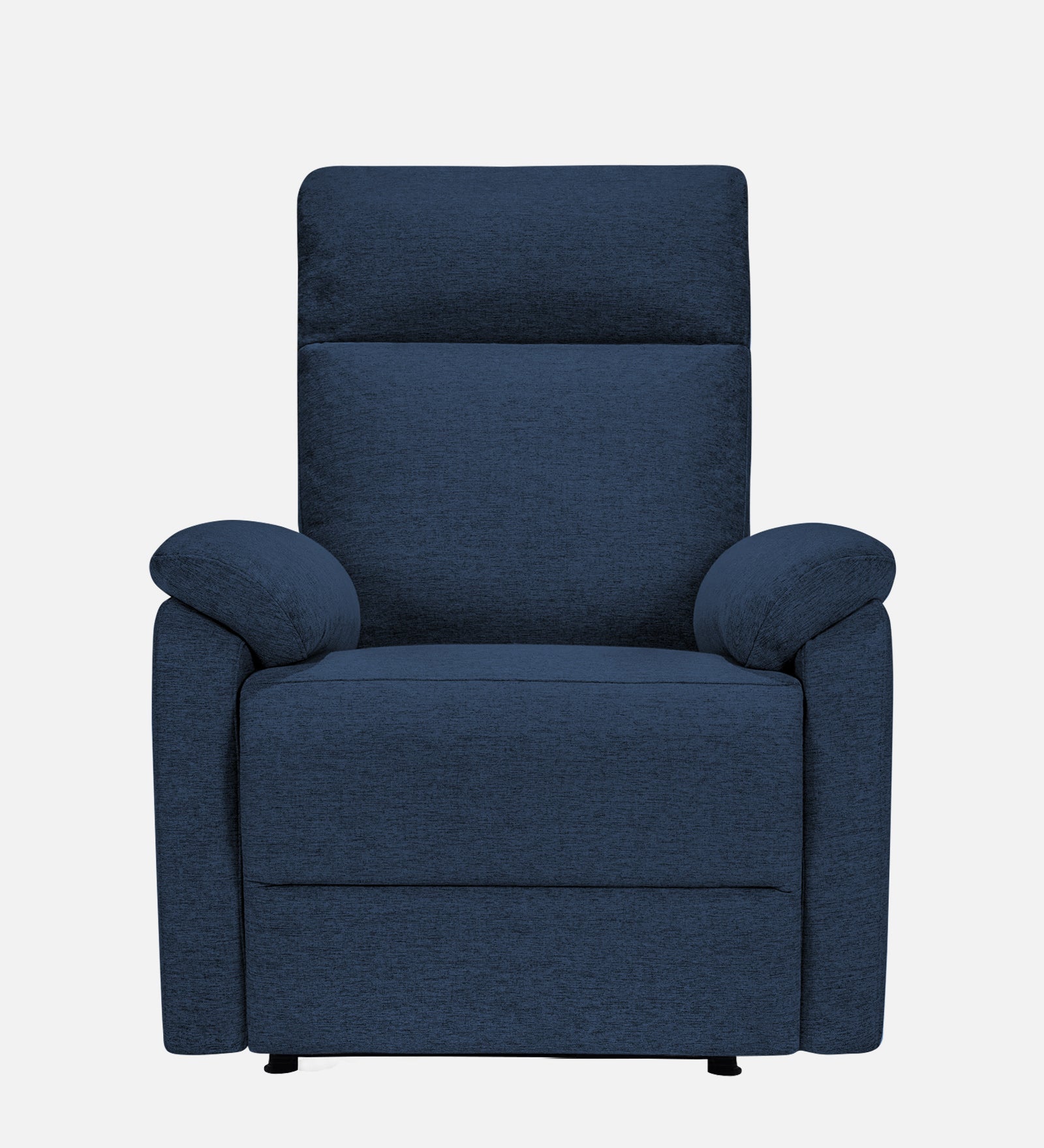 Abby 1 Seater Motorized Fabric Recliner - Denim Blue - Front View by Febonic Living