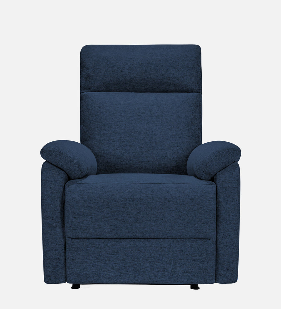 Abby 1 Seater Motorized Fabric Recliner - Denim Blue - Front View by Febonic Living