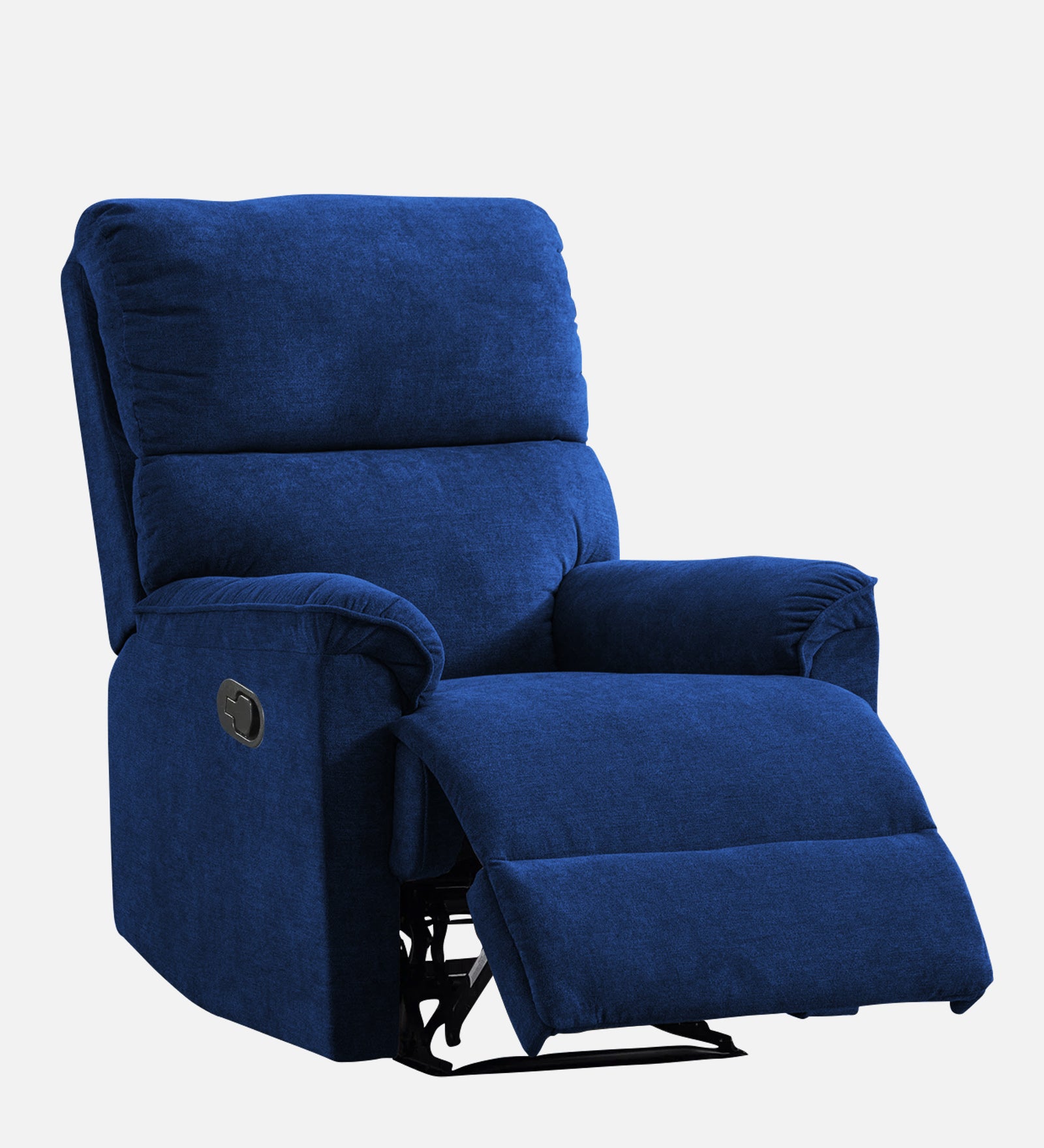 Abby Fabric 1 Seater Motorized Recliner In Royal Blue Colour - Side View by Febonic Living