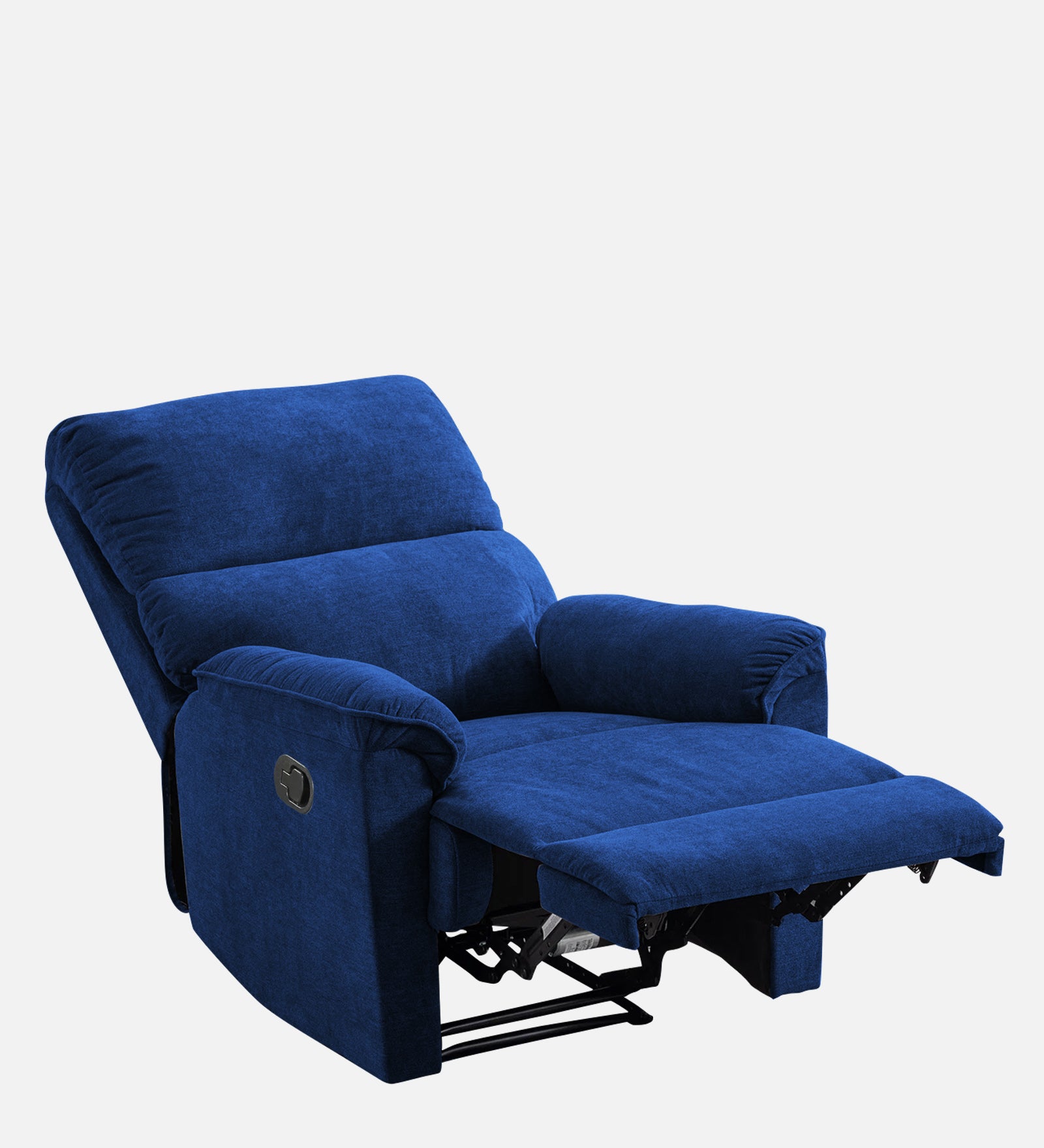 Abby Fabric 1 Seater Motorized Recliner In Royal Blue Colour - Reclined View by Febonic Living