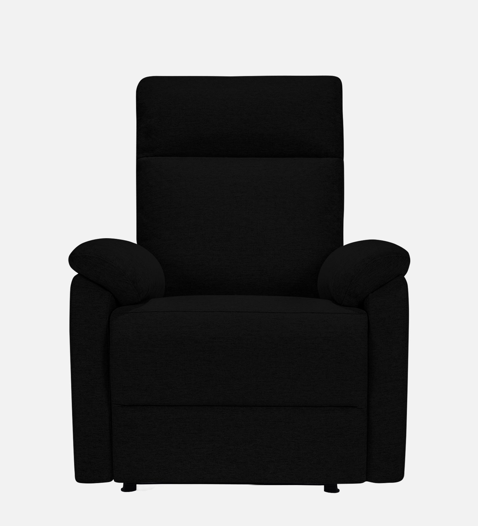Abby Fabric 1 Seater Motorized Recliner In Zed Black Colour - Front View by Febonic Living