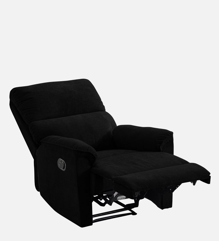 Abby Fabric 1 Seater Motorized Recliner In Zed Black Colour - Open View Image by Febonic Living