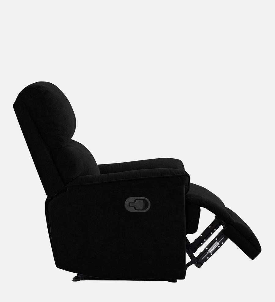 Abby Fabric 1 Seater Motorized Recliner In Zed Black Colour - Side View Image by Febonic Living