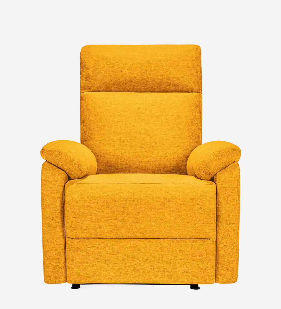 Abby 1 Seater Motorized Fabric Recliner - Bold Yellow - Front View by Febonic Living