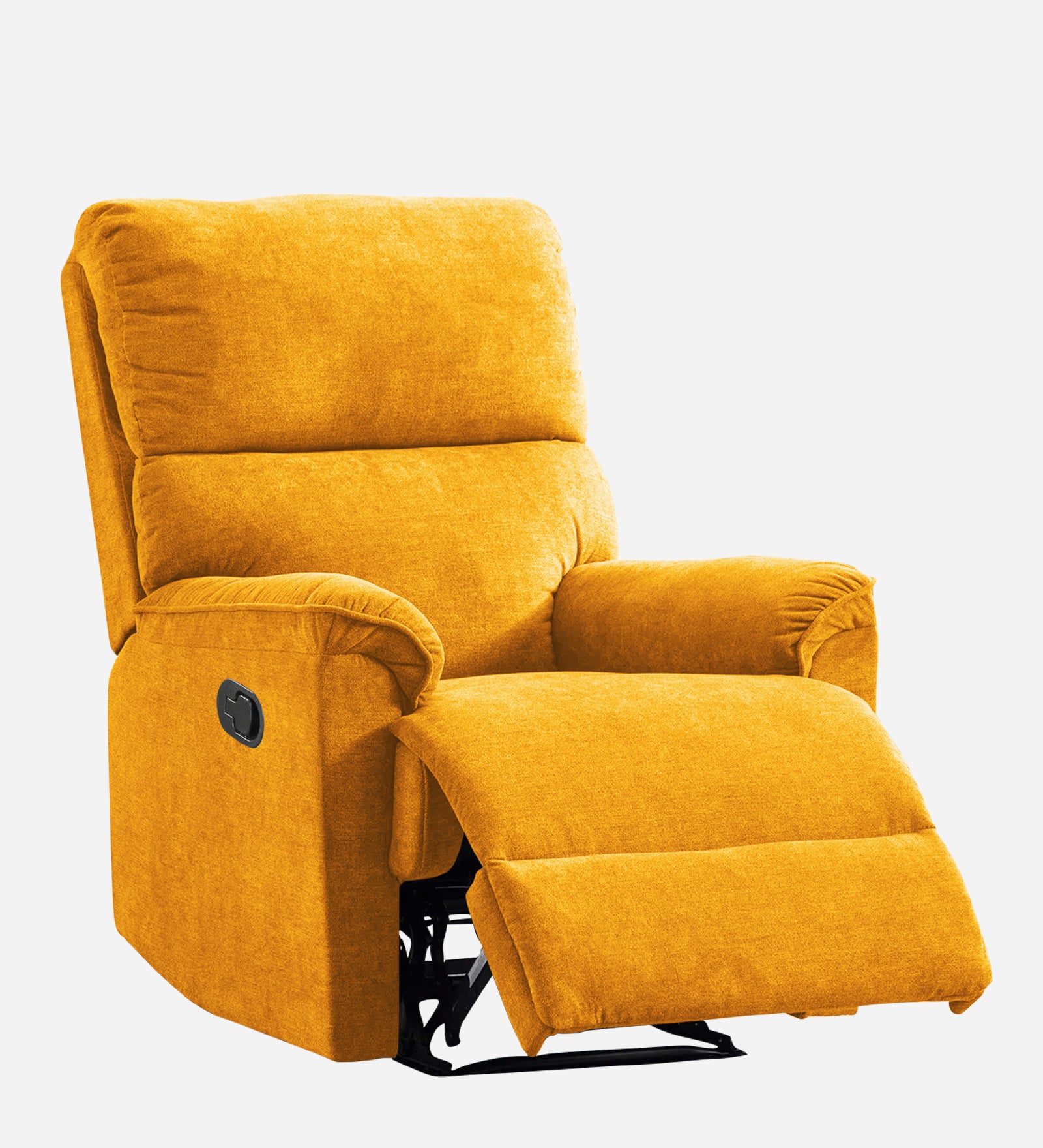 Abby Fabric 1 Seater Motorized Recliner In Bold Yellow Colour - Side View by Febonic Living