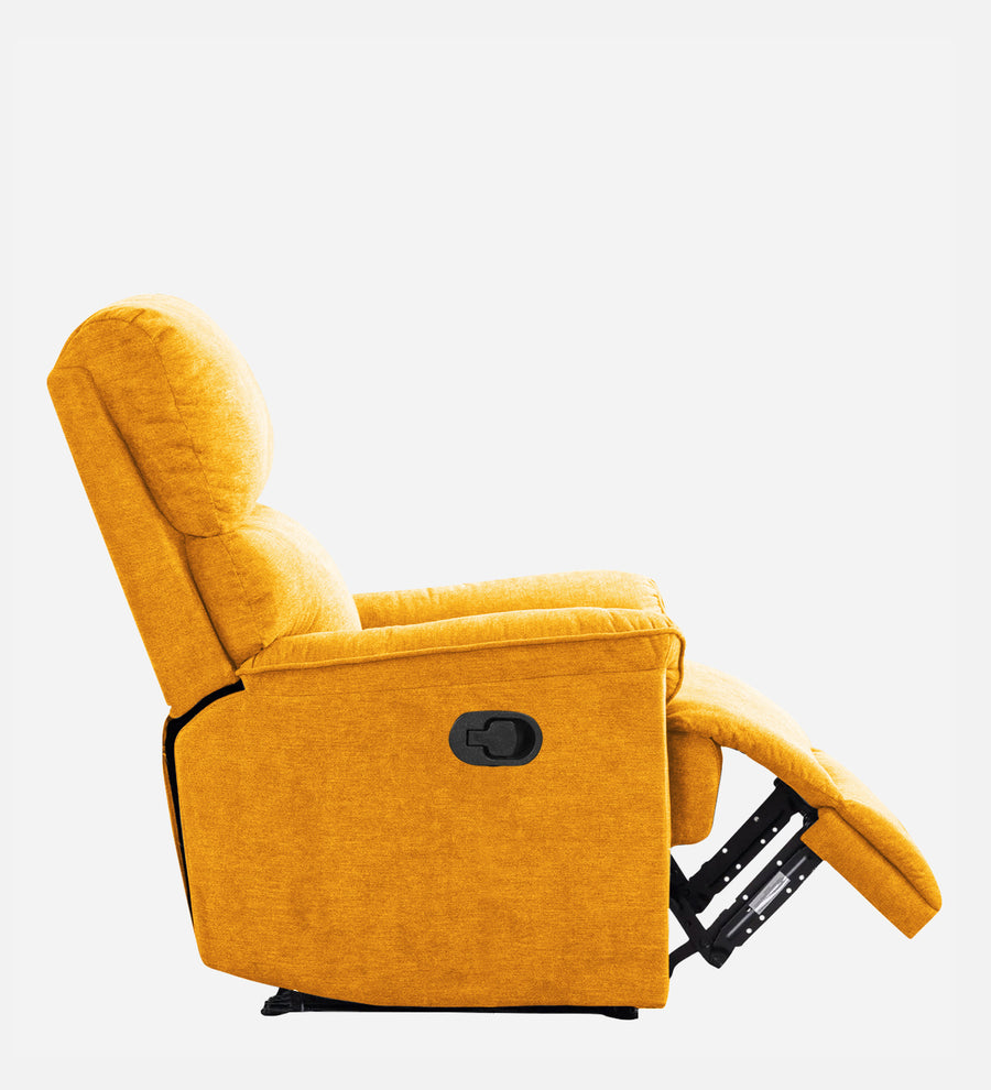 Abby Fabric 1 Seater Motorized Recliner In Bold Yellow Colour - Side View Image by Febonic Living