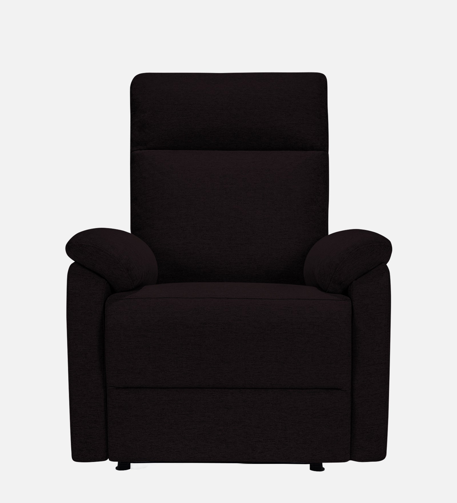 Abby Fabric 1 Seater Motorized Recliner In Cara Brown Colour - Front View by Febonic Living