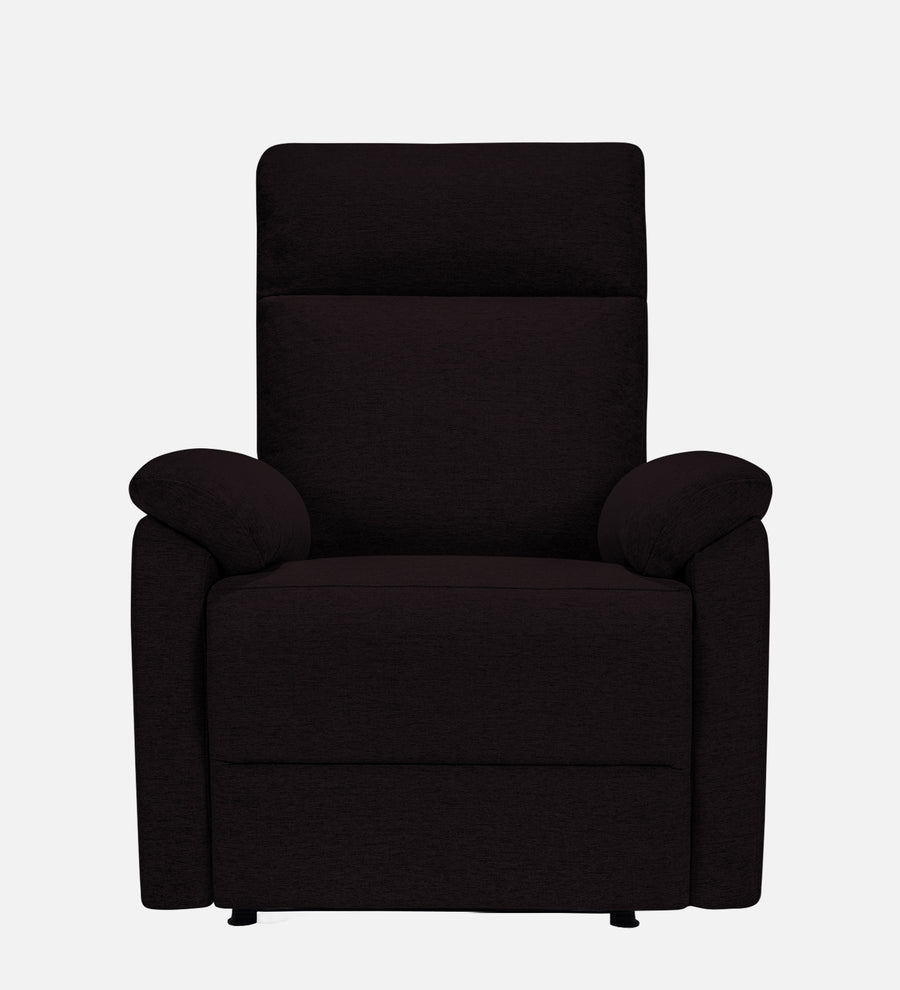 Abby Fabric 1 Seater Motorized Recliner In Cara Brown Colour - Front View by Febonic Living