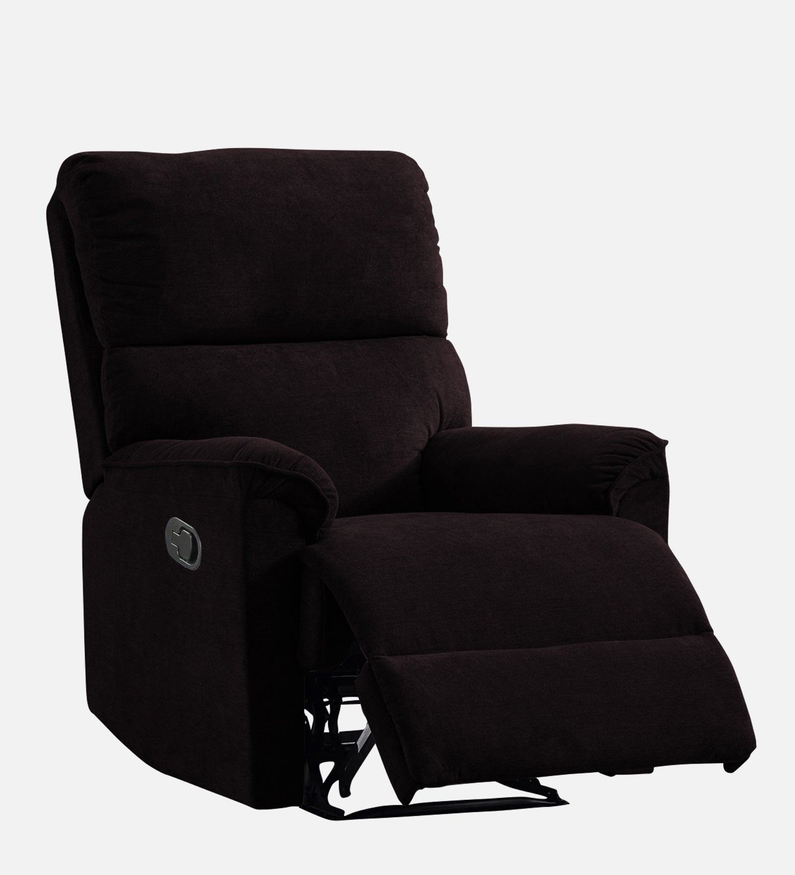 Abby Fabric 1 Seater Motorized Recliner In Cara Brown Colour - SideView by  Febonic Living