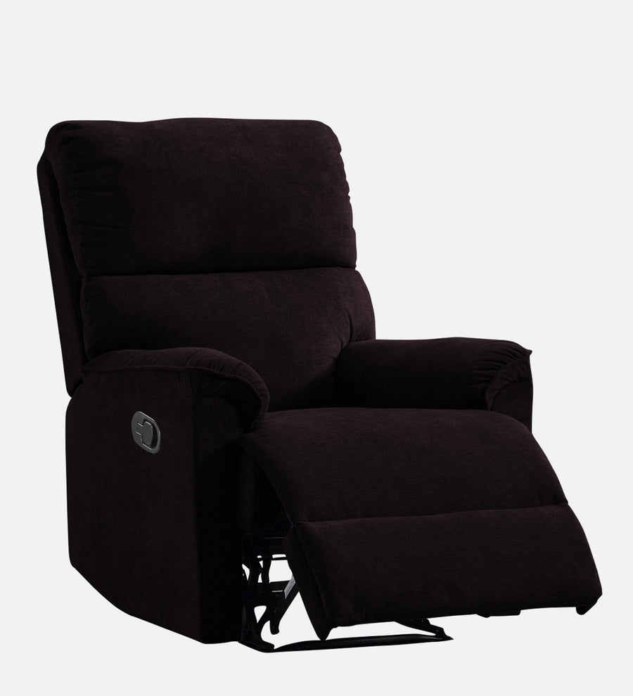 Abby Fabric 1 Seater Motorized Recliner In Cara Brown Colour - SideView by  Febonic Living